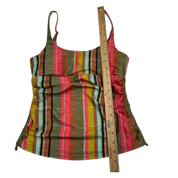 Prana Striped Tankini Swim Top & Boyshort Bottom Set Multicolor Size Small - Picture 4 of 13